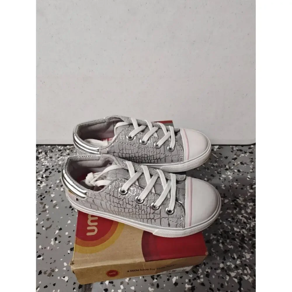 Umi Terri Sneakers Silver LaceUp Crocodile EU 28 US 10.5‎ Metallic Modern Girl